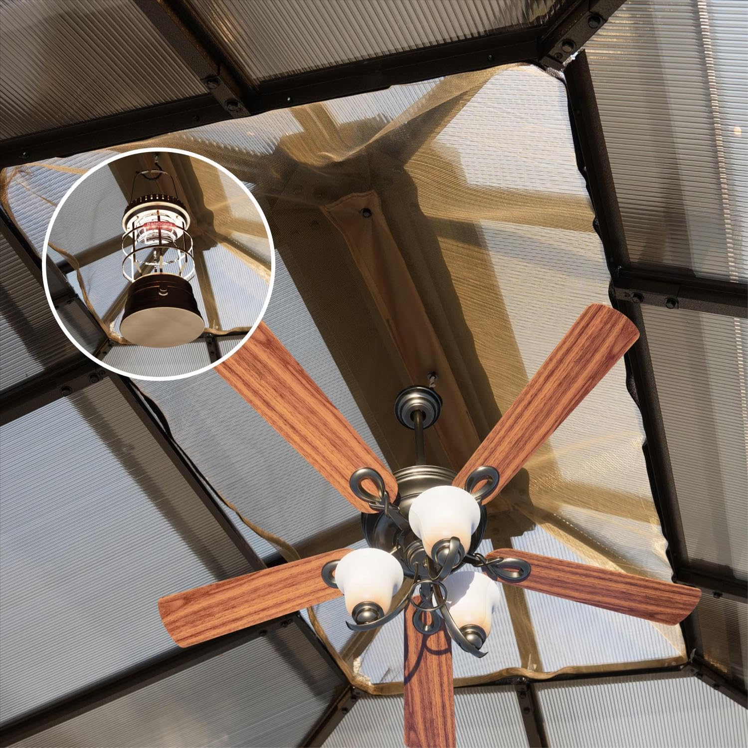 SOLUMIA 10'x12' Hardtop Gazebo with double roof, aluminum frame, polycarbonate panels